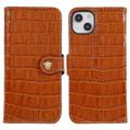 Custodia in Pelle a Portafoglio per iPhone 14 Plus - Crocodile