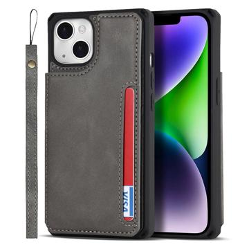 Custodia a Portafoglio Magnetico Kickstand per iPhone 14 Plus - Grigia