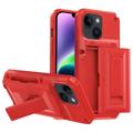 Custodia Ibrida con Supporto Card Storage per iPhone 14 Plus - Rossa