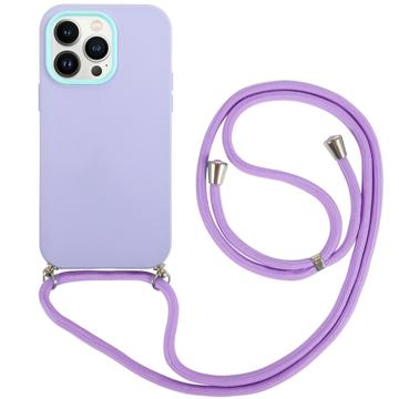 Custodia Ibrida 360 con Cordino per iPhone 14 Pro - Viola