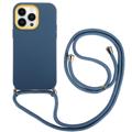 Custodia Ibrida 360 con Cordino per iPhone 14 Pro Max - Blu