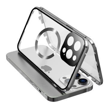 iPhone 15 Pro Max Custodia in vetro temperato HD a doppia faccia compatibile con MagSafe