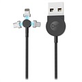 Cavo Magnetico 3-in-1 Baseus - Lightning, MicroUSB, Tipo-C - 2m - Nero
