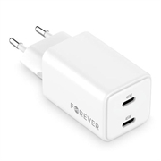 Caricabatterie da muro Forever TC-08-45CC da 45W con tecnologia GaN e USB-C - Bianco