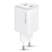 Caricabatterie da muro Forever TC-08-45CC da 45W con tecnologia GaN e USB-C - Bianco