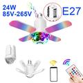 Lampada da soffitto RGB a quattro foglie con altoparlante Bluetooth e telecomando - E27