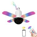 Lampada da soffitto RGB a quattro foglie con altoparlante Bluetooth e telecomando - E27 - Cielo stellato