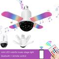 Lampada da soffitto RGB a quattro foglie con altoparlante Bluetooth e telecomando - E27 - Cielo stellato