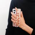 Ciondolo per cellulare con perline a forma di frutta / Cinturino da polso - 22cm - Bianco / Rosso