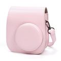 Custodia in pelle retrò per fotocamera Fujifilm Instax Mini 12/11/9/8 con tracolla - Rosa