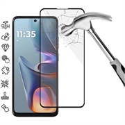 Pellicola salvaschermo in vetro temperato a Copertura Totale per Motorola Moto E15 - Bordo Nero