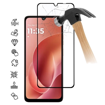 Motorola Moto G06/G06 Power Protezione dello schermo in vetro temperato a copertura totale - 9H - Bordo nero