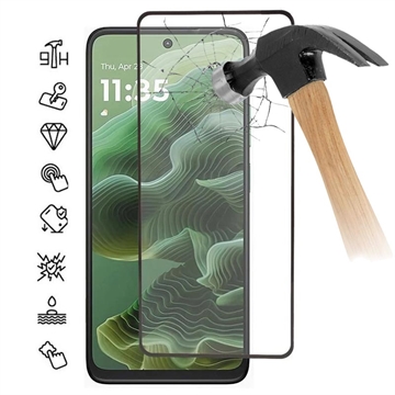 Pellicola salvaschermo in vetro temperato a Copertura Totale per Motorola Moto G35 - Bordo Nero