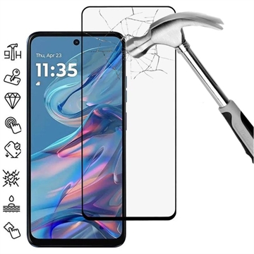 Pellicola salvaschermo in vetro temperato a Copertura Totale per Motorola Moto G45 - Bordo Nero