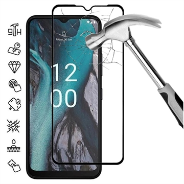 Pellicola salvaschermo in vetro temperato - 9H - a Copertura Totale per Nokia C22 - Bordo Nero