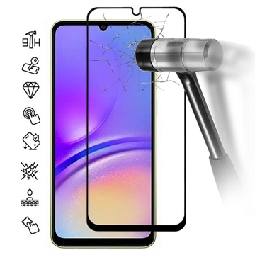 Pellicola salvaschermo in vetro temperato - 9H - a Copertura Totale per Samsung Galaxy A05 - Bordo Nero