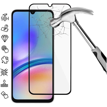 Pellicola salvaschermo in vetro temperato - 9H - a Copertura Totale per Samsung Galaxy A05s - Bordo Nero
