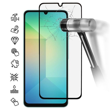 Samsung Galaxy A07 4G/A06 Protezione dello schermo in vetro temperato a copertura totale - 9H - Bordo nero