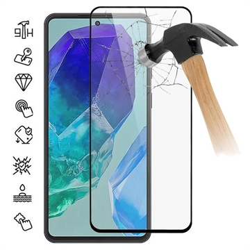 Pellicola salvaschermo in vetro temperato a Copertura Totale per Samsung Galaxy M55 - Bordo Nero
