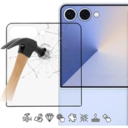 Samsung Galaxy Z Flip8 Protezione dello schermo in vetro temperato a copertura totale - 9H - Bordo nero