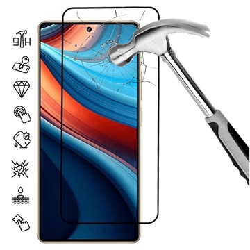 Pellicola salvaschermo in vetro temperato - 9H - a Copertura Totale per Xiaomi Redmi Note 13R Pro - Bordo Nero