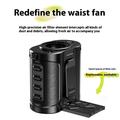 Ventilatore portatile da cintura G30 con power bank e luce LED - 15000 giri/min - Nero