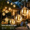 G40 filari di luci LED a energia solare con 50 lampadine e 2 di ricambio, con telecomando - 30m