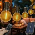 G40 filari di luci LED a energia solare con 50 lampadine e 2 di ricambio, con telecomando - 30m