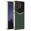 Custodia ibrida per Samsung Galaxy S25 Ultra elettroplaccata GKK - verde