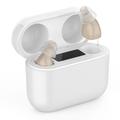 Apparecchi acustici CIC ergonomici GM-912T con custodia di ricarica - Beige / Bianco