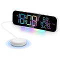 GS-G9 Sveglia digitale LED RGB dinamica con ampio display e vibrazione - Bianca