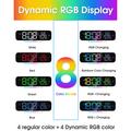 GS-G9 Sveglia digitale LED RGB dinamica con ampio display e vibrazione - Bianca