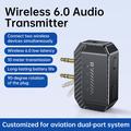 Trasmettitore audio per aereo GT36 con Bluetooth 6.0 - Doppia presa da 3.5mm - Supporta 2 cuffie