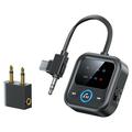 Trasmettitore/ricevitore audio Bluetooth 6.0 GT83 per auto, aereo, TV - USB-C/3.5mm - Nero