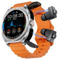 GT99 Smartwatch sportivo 2 in 1 con auricolari wireless - Argento / Arancione