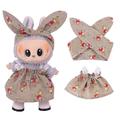 Set di vestiti e cerchietti da giardino per mini figure Labubu 17cm - Marrone