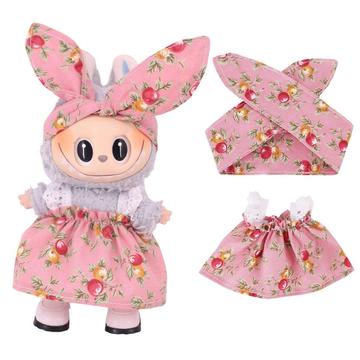 Set vestito e fascia da giardino per Labubu Mini Figure 17cm - Rosa