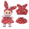 Set vestito e fascia da giardino per mini figura Labubu 17cm - Rosso