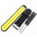 Cinturino in Silicone Bicolore per Garmin Forerunner 235/630/735 - Nero / Giallo