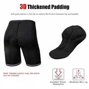 Pantaloncini da ciclismo imbottiti in gel per uomo e donna - Nero