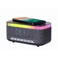 Gembird Sveglia digitale con luci RGB, ricarica wireless 15W - Nero