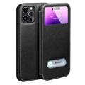 Custodia a Flip in Pelle Dual View per iPhone 14 Pro Max - Nera