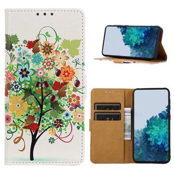 Custodia a Portafoglio per Samsung Galaxy A10 - Serie Glam - Albero in Fiore