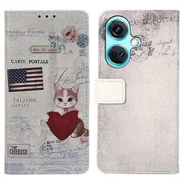 Custodia a Portafoglio Serie Glam per OnePlus Nord CE3 - Gatto