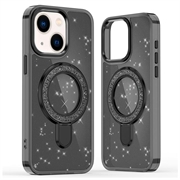 Custodia ibrida iPhone 15 Glitter con supporto - Compatibile con MagSafe