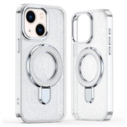 Custodia ibrida iPhone 15 Glitter con Kickstand - Compatibile con MagSafe - Trasparente