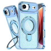 Custodia ibrida iPhone Air Glitter con supporto - Compatibile con MagSafe - Blu