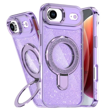 Custodia ibrida iPhone Air Glitter con Kickstand - Compatibile con MagSafe - Viola