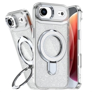 Custodia ibrida iPhone Air Glitter con Kickstand - Compatibile con MagSafe - Trasparente