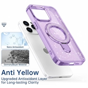 Custodia ibrida iPhone 15 Pro Max Glitter con Kickstand - Compatibile con MagSafe - Viola